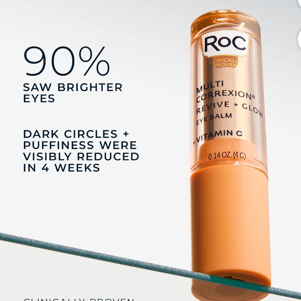 NIB RoC Multi Correxion Revive + Glow Eye Balm Vitamin C Brightening 0.14 oz - Picture 3 of 8